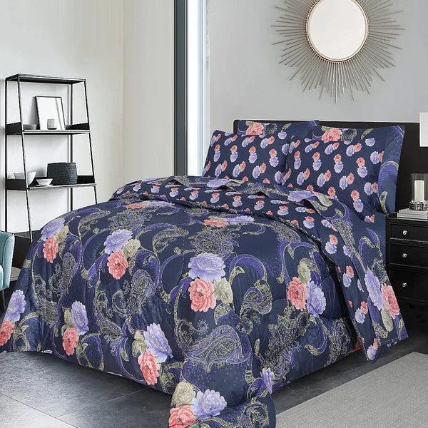 6 Pc Winter Comforter Set (Heavy Filling)