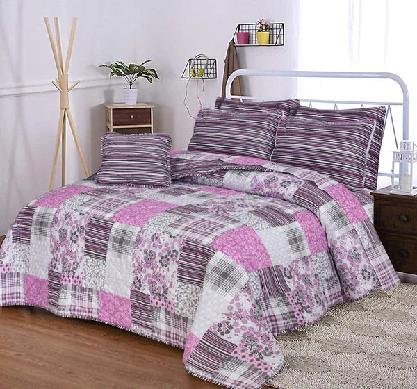 7 Pcs Quilted Comforter Set