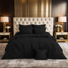 SATIN STRIPE DUVET COVERS SET 7 PCS