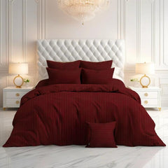 SATIN STRIPE DUVET COVERS SET 7 PCS