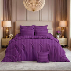 SATIN STRIPE DUVET COVERS SET 7 PCS