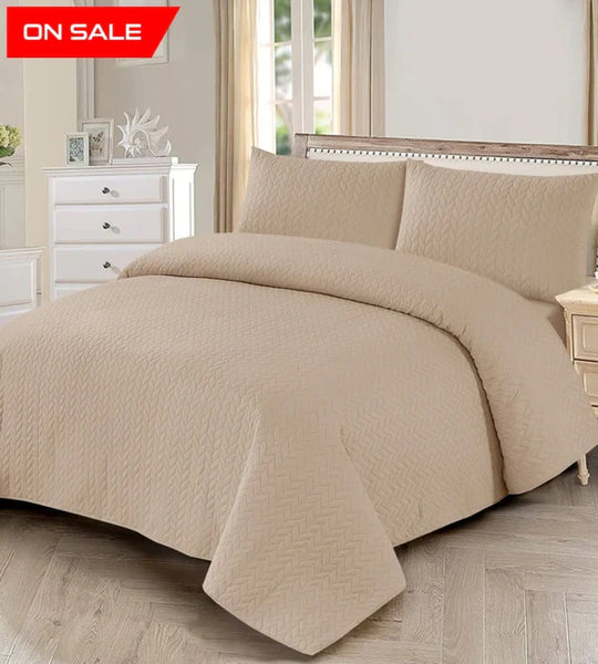 Plain Bedspread 3 Pc Set