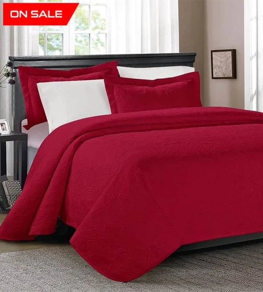Plain Bedspread 3 Pc Set