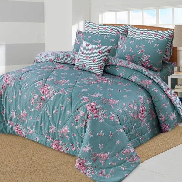 7 Pcs Quilted Comforter Set
