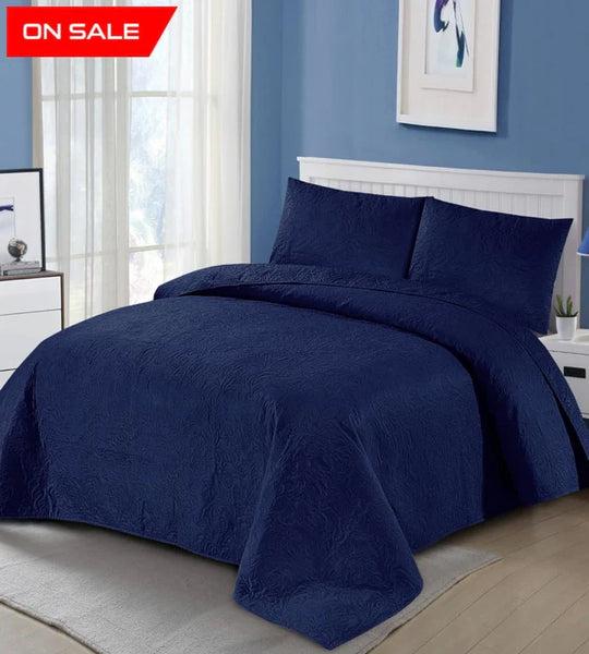 Plain Bedspread 3 Pc Set